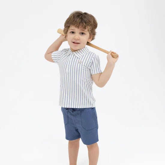 Baseball Stripe Polo & Shorts
