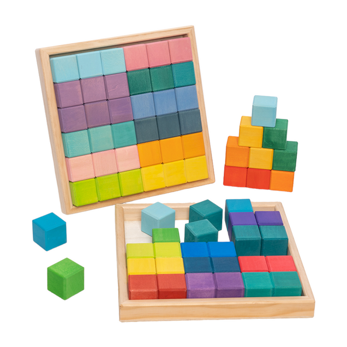 36 Pcs Stained Rainbow Mosaic Building Blocks – Pastel/Macaron Colors