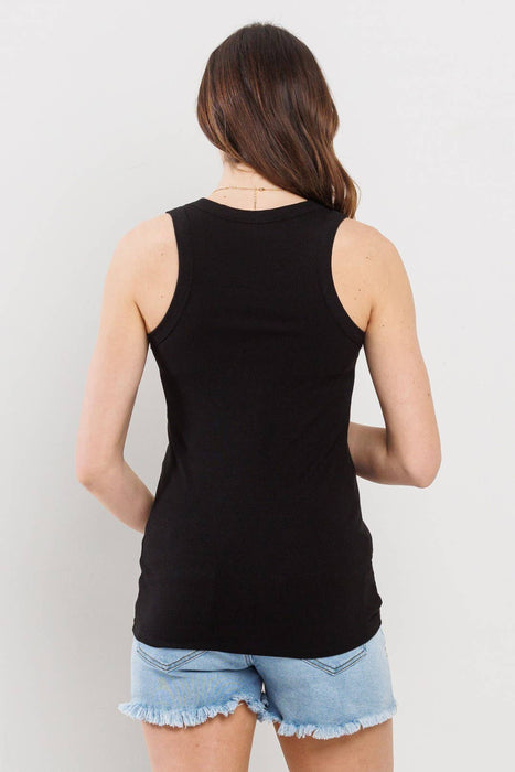 Scoop Neck Ribbed Maternity Tank Top