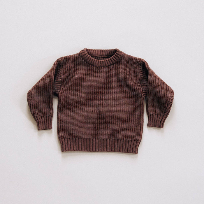 Chocolate Brown Knit Pullover Sweater- Child