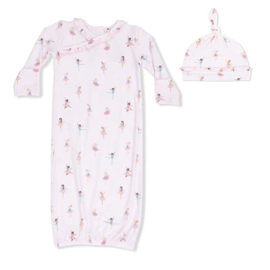 Petite Ballet Kimono Gown & Ruffle Knotted Hat