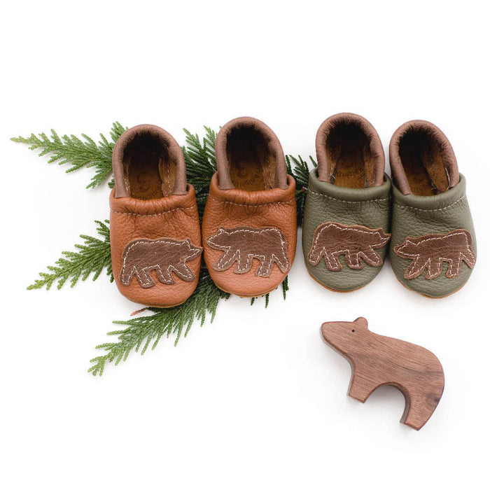 Lichen Bear Leather Shoes Moccs Baby and Toddler