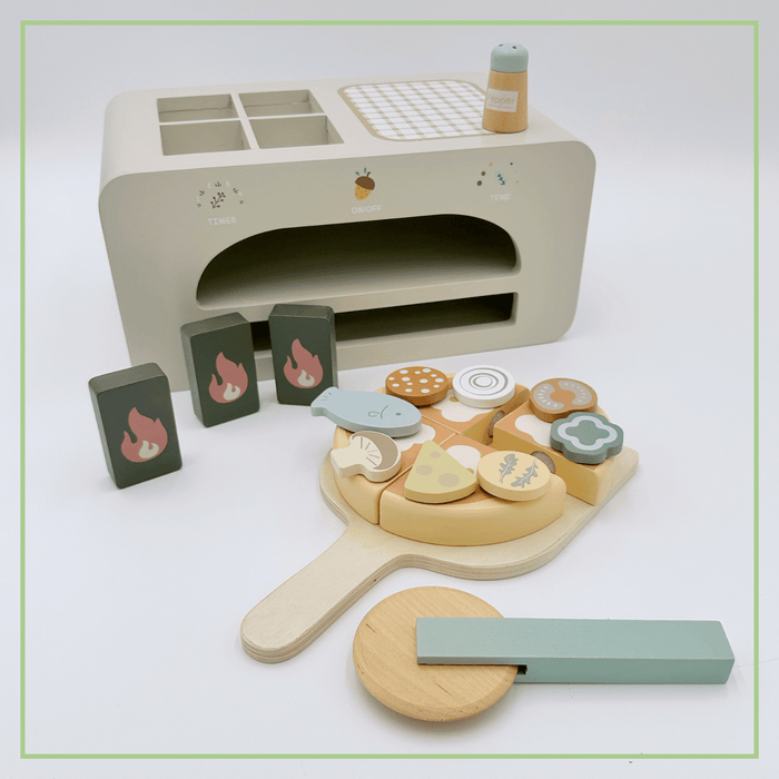 Wooden Pizza Oven Set - Pretend Play Kitchen Toy Ages 3+