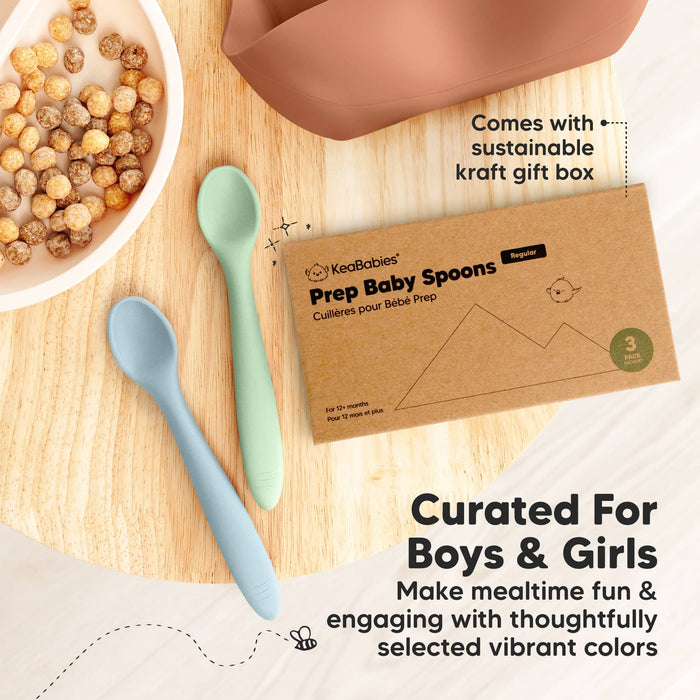 3-Pack Prep Silicone Baby Spoons for Toddlers 6-24 months