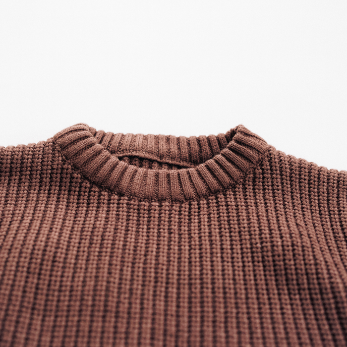 Chocolate Brown Knit Pullover Sweater- Child