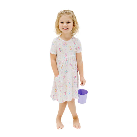 Mermaids Short Sleeve Twirly Dress