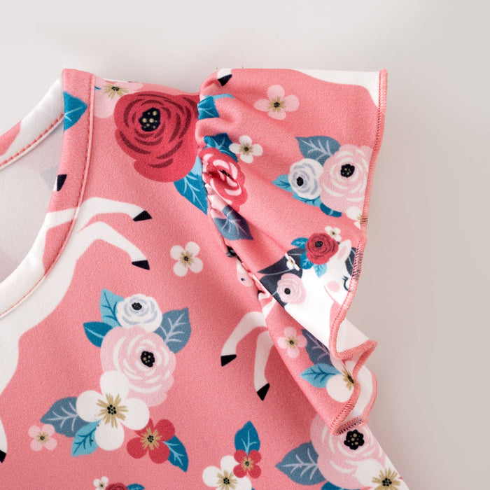 Ponies & Roses Flutter Sleeve Dress