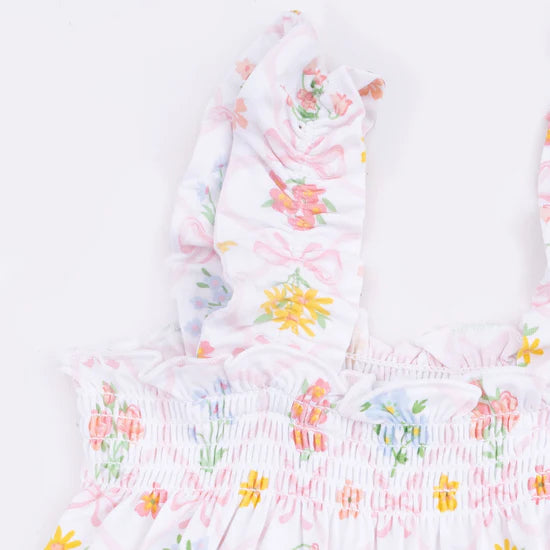Spring Blooms Bow Trellis Ruffly Strap Top & Bloomer