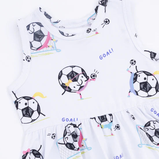 Soccer Balls Pink Peplum Tank Top & Bike Shorts