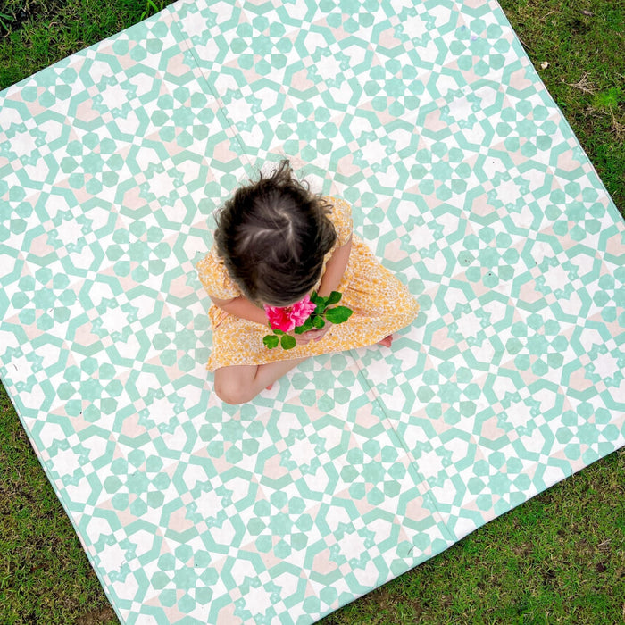 Green Tile Vegan Leather Mat