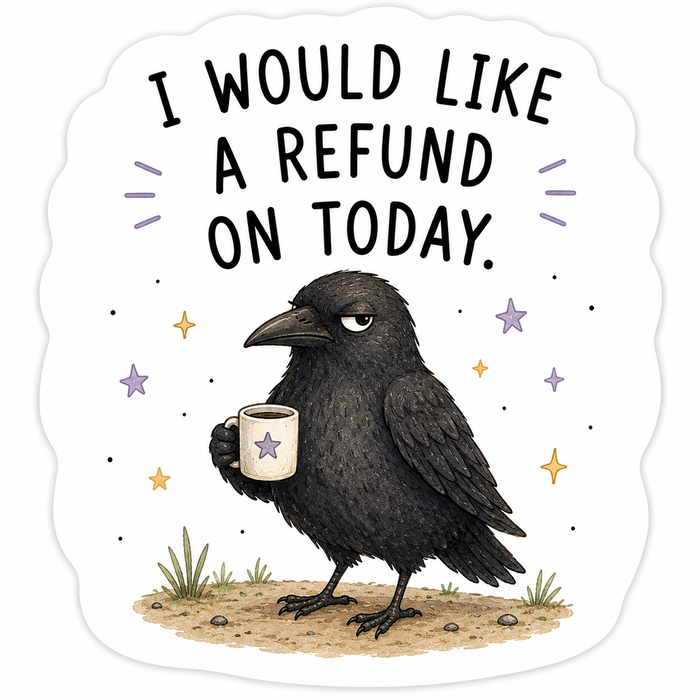 I Would Like a Refund on Today Crow Sticker