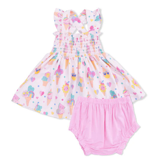 Ice Cream Fun Crew Smocked Top with Bloomer