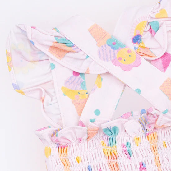 Ice Cream Fun Crew Smocked Top with Bloomer