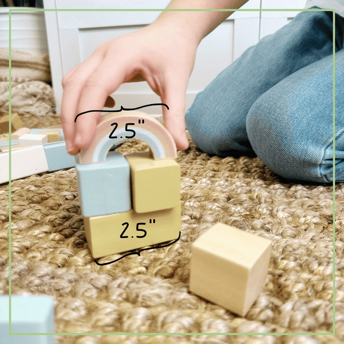 Wooden Building Blocks 70pc - Natural Wood Block Set Ages 2+