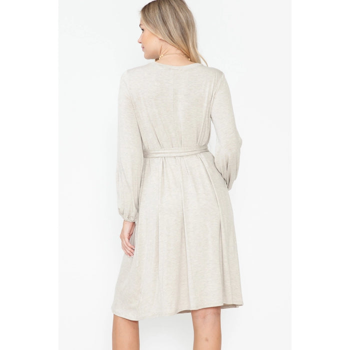 Oatmeal Elegant Autumn Dress