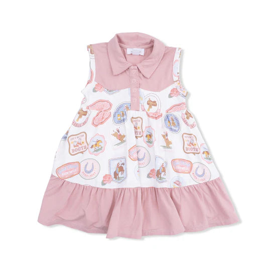 Rodeo Patches Pink Cowboy Bodysuit Dress