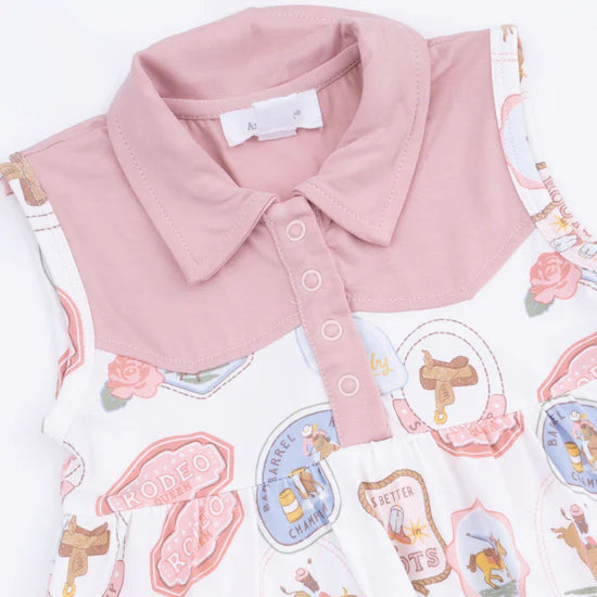 Rodeo Patches Pink Cowboy Bodysuit Dress