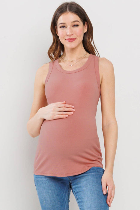 Scoop Neck Ribbed Maternity Tank Top