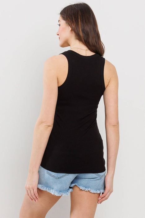 Scoop Neck Ribbed Maternity Tank Top