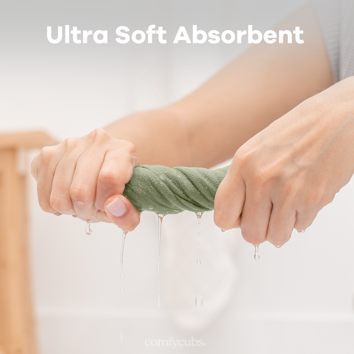 Muslin Washcloths in Sage