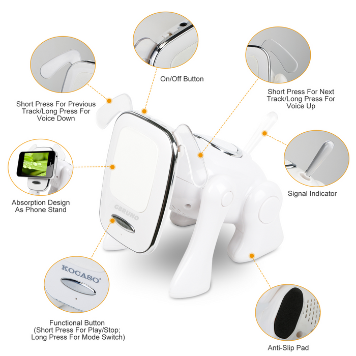 Puppy Dog Wireless Mini Speaker – Stereo, Mic, FM, USB, MMC
