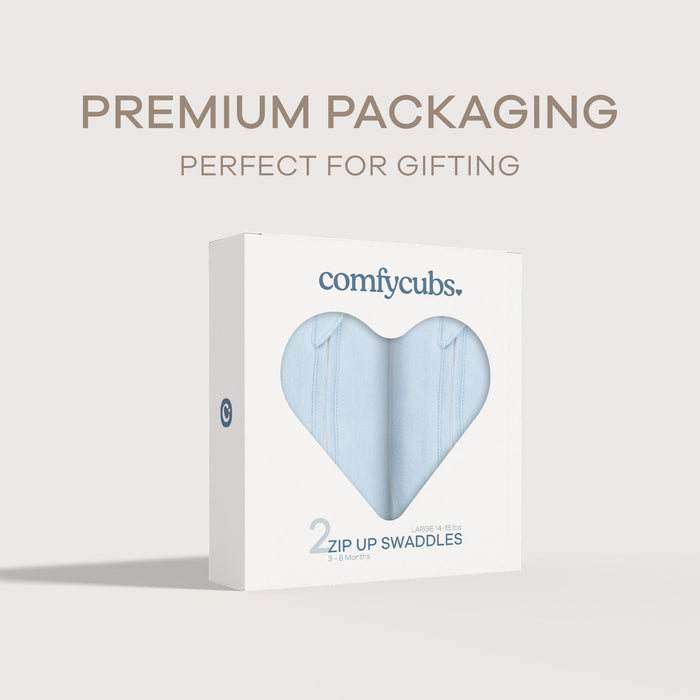 Easy Zipper Swaddle Blankets in Blue