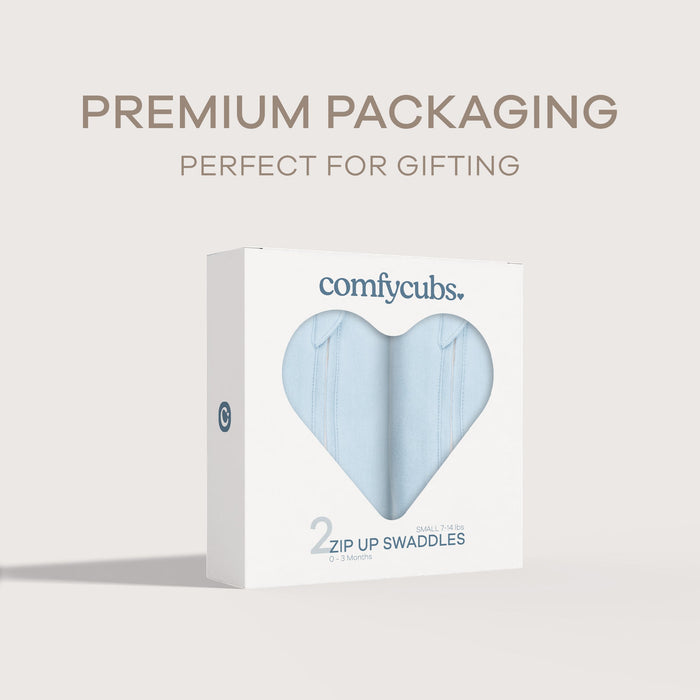 Easy Zipper Swaddle Blankets in Blue