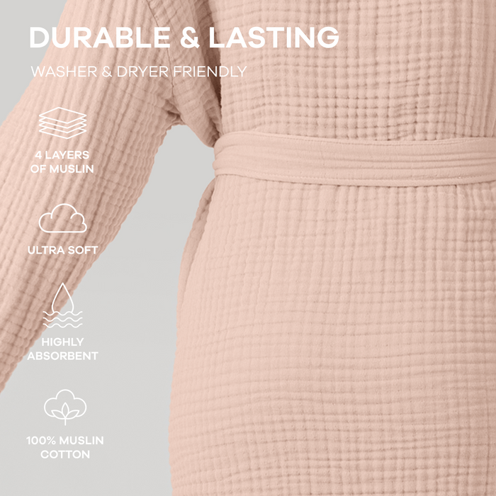 Muslin Bathrobe in Blush