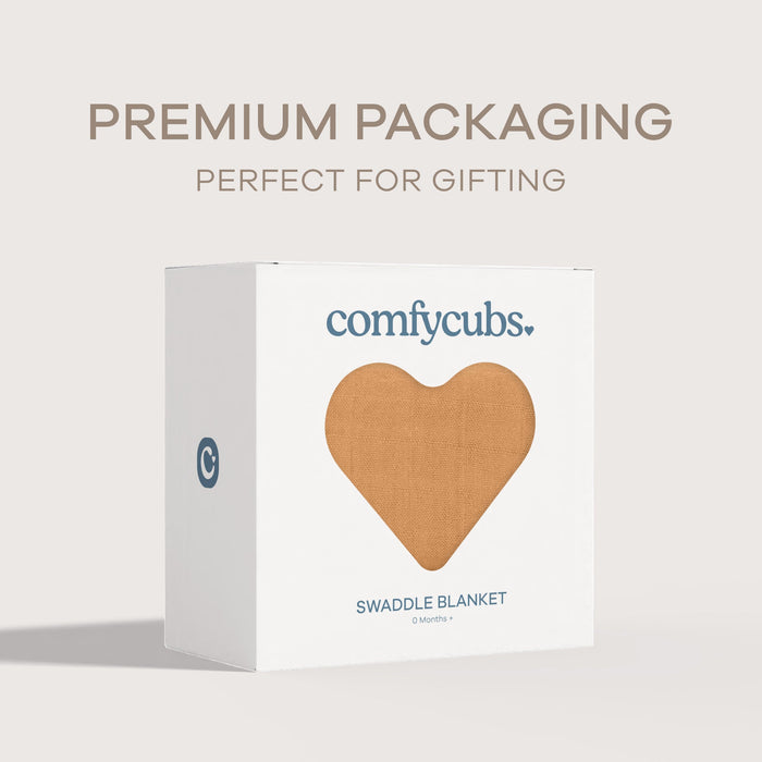 Muslin Swaddle Blanket, 47” x 47” in Caramel, 1 Pack