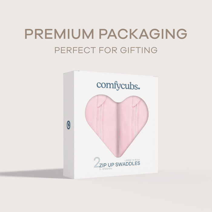 Easy Zipper Swaddle Blankets in Pink