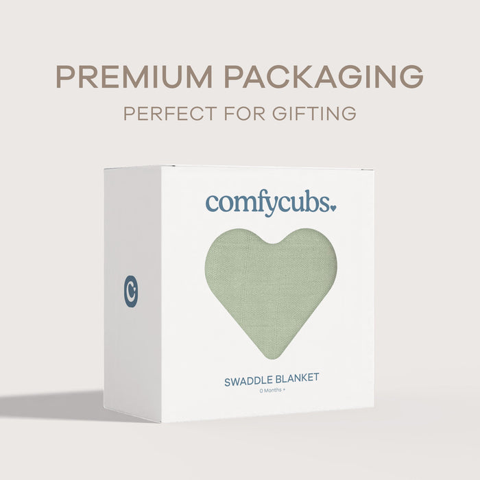 Muslin Swaddle Blanket, 47” x 47” in Sage, 1 Pack