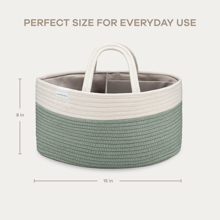 Rope Diaper Caddy in Sage