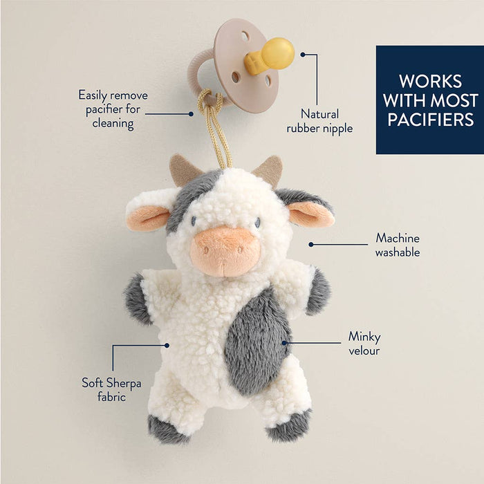 Cow Bitzy Pal Natural Rubber Pacifier & Plush