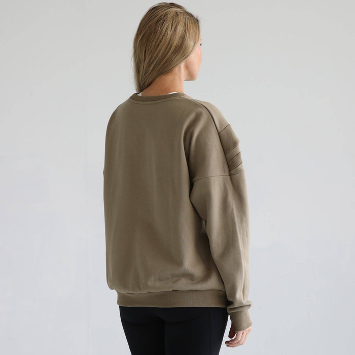 Dark Olive Isabella Oversized Nursing & Pregnancy Sweatshirt - Nature Baby Outfitter