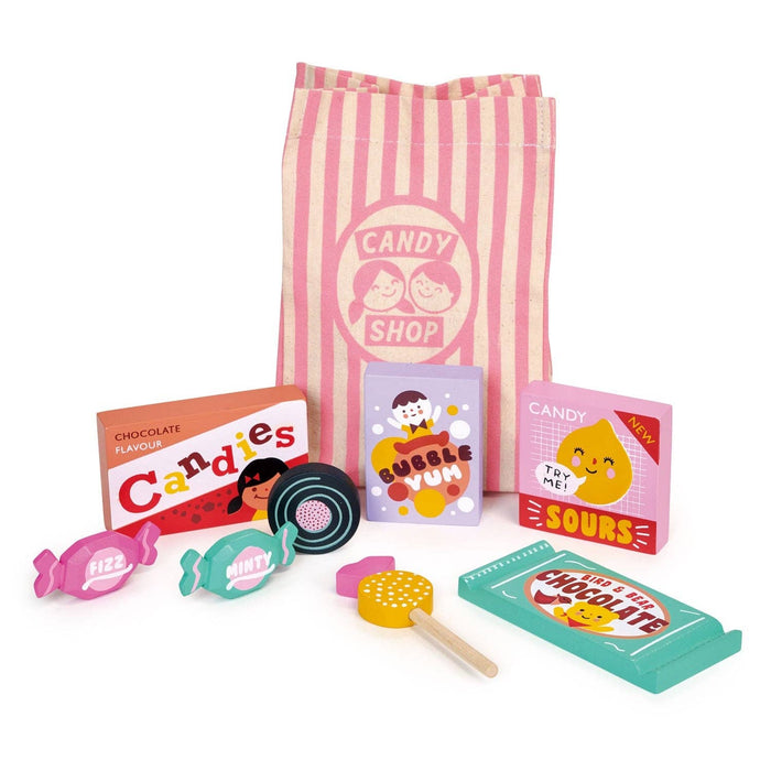 Wooden Candy Shop Bag Pretend Play Set