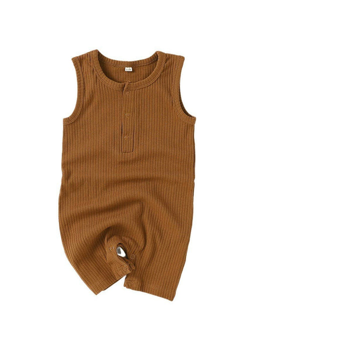 Sleeveless Organic Cotton Knit Romper