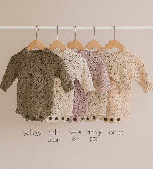 Apricot Pink Lacy Romper