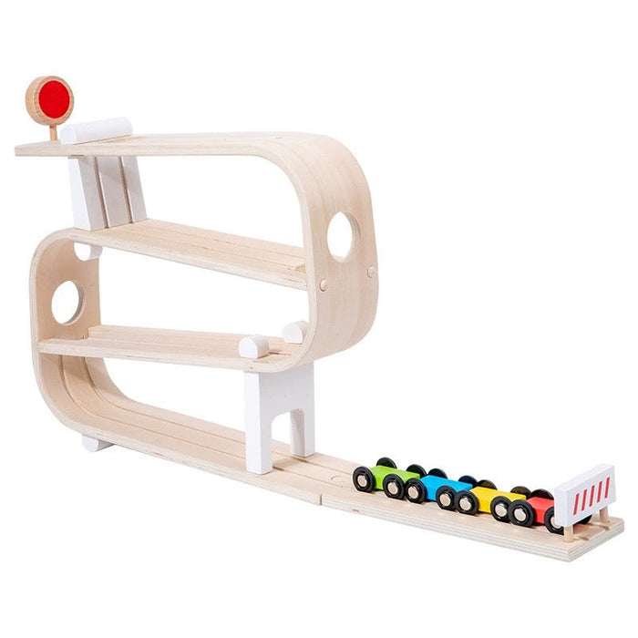 Wooden Ramp Racer with 4 Cars