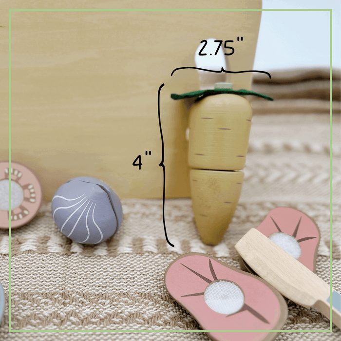 First Kitchen Play Set - Wooden Vegetable Cutting Toy Ages 2+