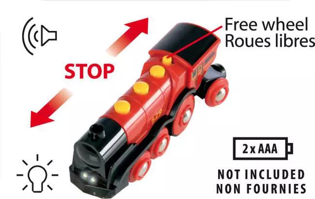 Brio World - Mighty Red Action Locomotive - Battery Operated Train