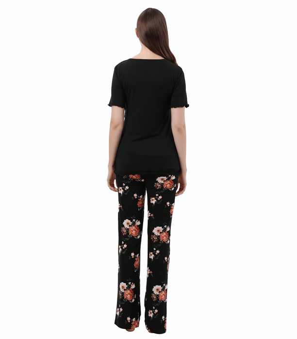 Black Maternity Pajama Set 3-in-1 Bump and Nursing Friendly