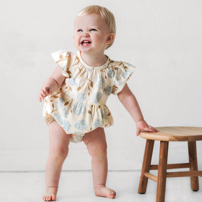 Hydrangea Flutter Sleeve Romper