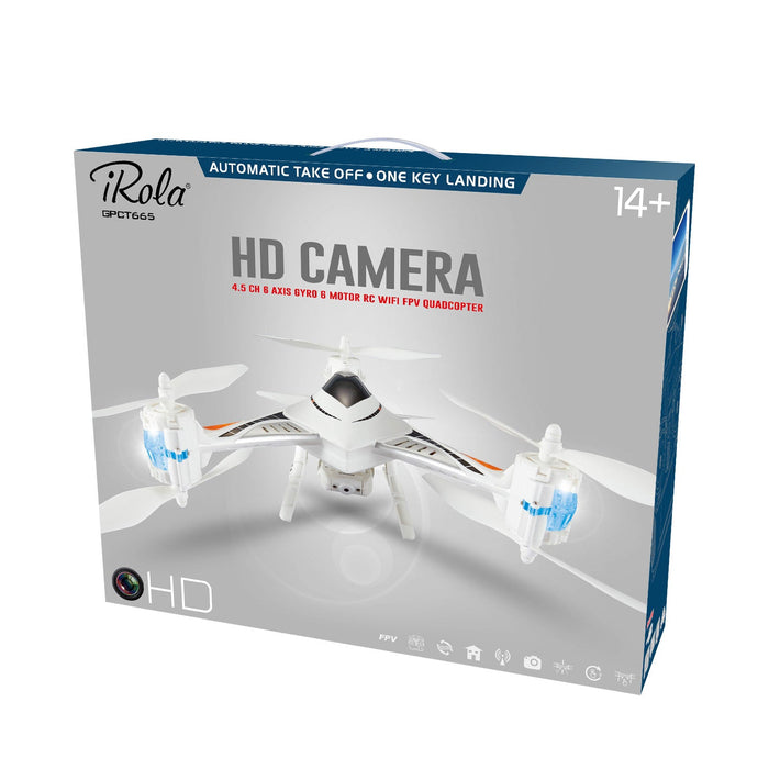 4.5 Ch 6 Axis Gyro 6 Motor 2.4Ghz RC WIFI FPV Quadcopter with HD Camera