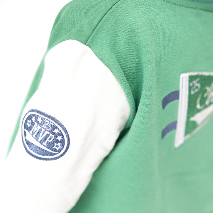 Green Varsity French Terry Letterman Jacket