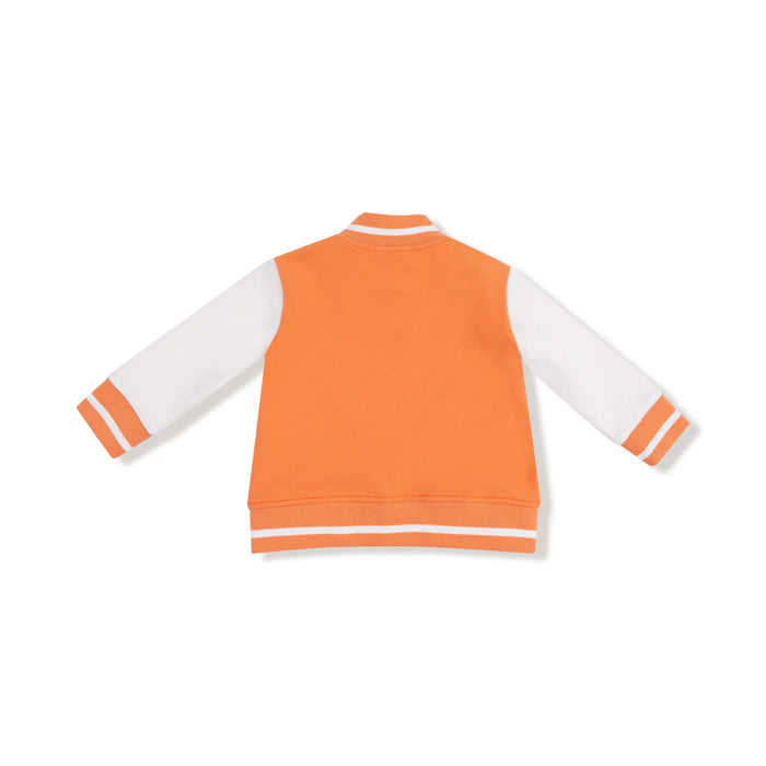 Orange Varsity French Terry Letterman Jacket