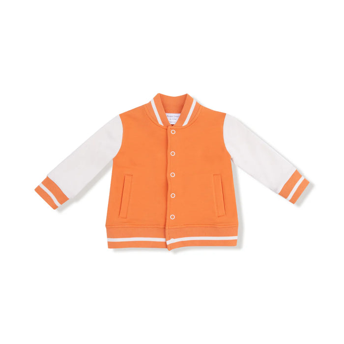 Orange Varsity French Terry Letterman Jacket