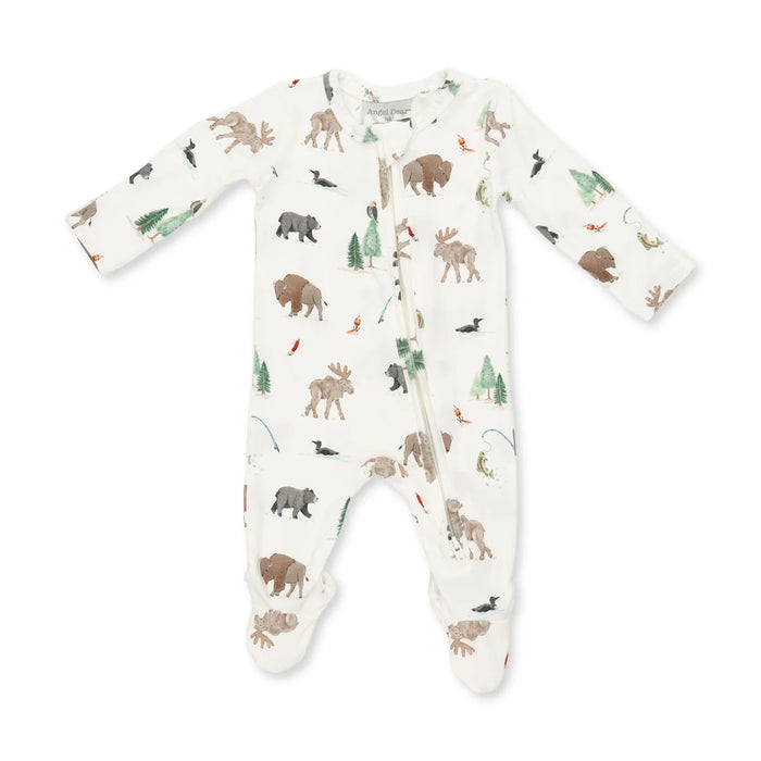 Northern Woodland Animals 2-Way Zipper Footie Pajama