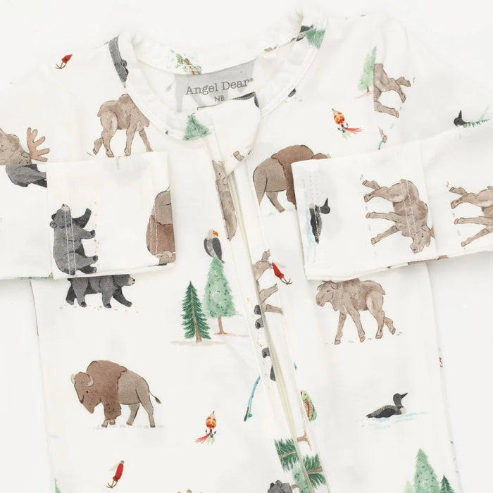 Northern Woodland Animals 2-Way Zipper Footie Pajama