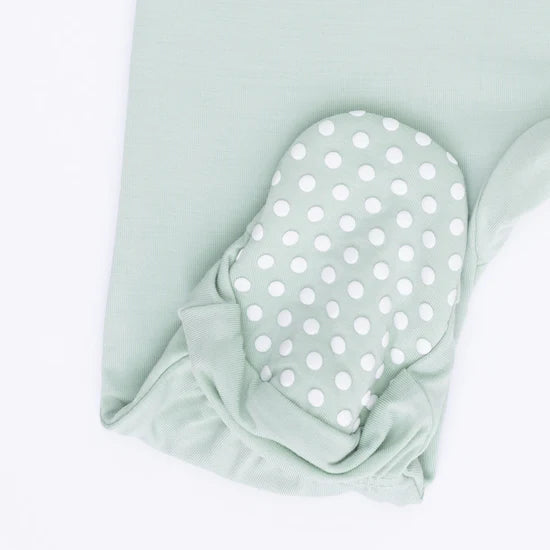 Cameo Green 2-Way Zipper Footie Pajama