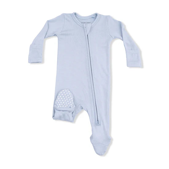 Niagara Mist Rib 2-Way Zipper Footie Pajama